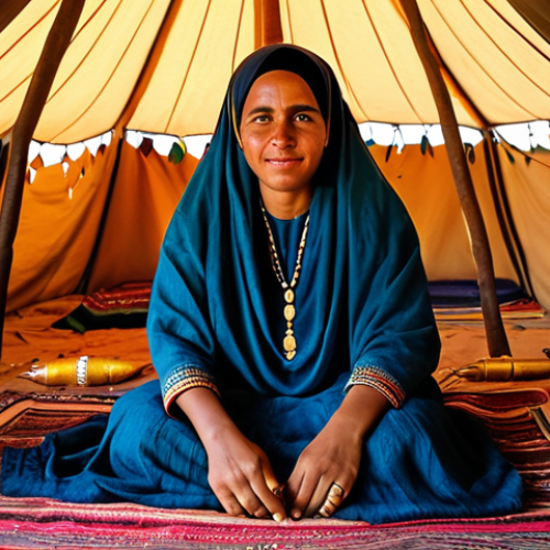 Home 20 Saharawi Woman in Traditional Setting**
"A Saharawi woman, fully clothed in modest traditional attire, sitting inside a decorated tent, safe for work, appropriate content, professional portrait, perfect anatomy, natural pose, well-formed hands, proper finger count, natural body proportions, modest jewelry, warm lighting, family-friendly, detailed background, Saharan aesthetic."
**