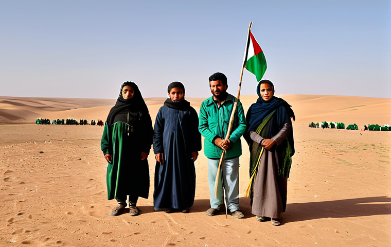 사하라 아랍 민주 공화국의 국기 의미 - **Image:** A vibrant flag of the Sahrawi Arab Democratic Republic (RASD) waving proudly against a ba...