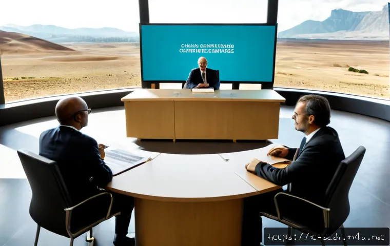 사하라 아랍 민주 공화국과 UN 관계 - Photorealistic international diplomacy scene in a modern Geneva-style conference hall, diverse Afric...